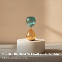 Modern Glass Golden Yellow Glass Sand Timer Conversation Piece