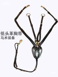 马术装备马胸带低头革牛皮胸带低头革前胸带马鞍配件 黄铜配件