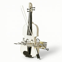 Violin Sculpture Metal Violin Ornament Freestanding Tabletop for Music Lovers, Living Room, Cafe