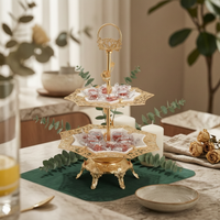 Glass Fruit Tray Stand Openwork Double-Tier Tray Stand Decorative Tableware