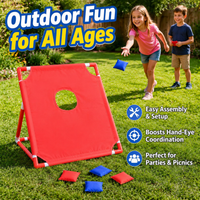 Bean Bag Game Outdoor Toys, Garden Games for Kids 4-6, Portable Throwing Game Set with 6 Fabric Bean Bags