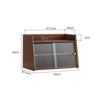 Mug Storage Cabinet with Glass Door areaSaving Countertop Storage Cabinet Retro Furniture for Brew Corner, Desk