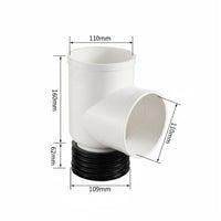 Toilet Drain Tube Adapter Easy Installation PVC Expansion Joint Tee Glue Simple-Join Tube Fitting for DIY Enthusiasts