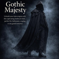 Fancy Dress Costume Hooded Cape, Gothic Fashion Hooded Cloak, Dress Costume Hall #variant:M