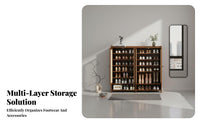 Space Saving Design Multi-Layer Shoe Cabinet Adjustable Shelves Multi-Tier Shoe Storage Cabinet Accessible Bottom Shelf Household Furniture Raised Top Rim for Apartment Dwellers, Families, Homeowners, Hallway, Corridor, Bedroom, Living Room