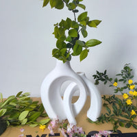 Metal Horn-Shaped Vase for Artificial Flowers
