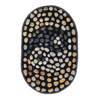 Foot Massage Mat Smooth Stones Pebble Massage Mat Woven Border