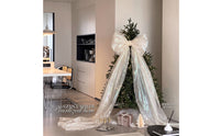 Flowing Diaphanous Bow with Drapes Oversized Christmas Tree Bow Large Decoration Elegant for Wedding, Party Backdrop