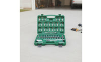 61 Pieces Socket Tool Kit with Carrying Case Automotive Drive Socket Set with Ratchet Professional Mechanics Tool Set for Garage, Roadside Maintenance