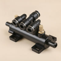 Tire Changer Valve Multi-Port Pneumatic Valve with Mounting Feet Metal Compact for Technicians, Workshop, Repair Bay