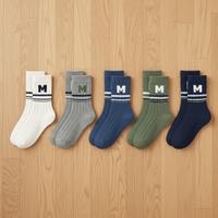 Kids Boys Cotton Mid-Calf Socks, Seamless Athletic Socks for Big Kids & Teens