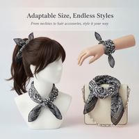 70cm Square Silk Scarf for Women - Fashionable All-match Necktie for Spring, Autumn, and Winter