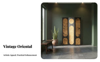 Foldable Design Bamboo Pattern Folding Screen Freestanding Room Divider Portable Privacy Partition Easy Setup for Interior Designers, Apartment Dwellers, Business Owners, Bedroom, Office, Hotel, Restaurant