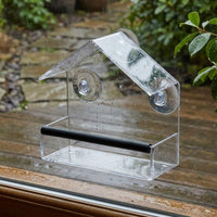 Acrylic Bird Feeder Easy to Install Transparent Window Bird Feeder for Garden