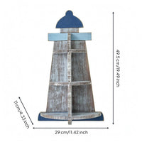 Boat Wall Shelf Distressed Finish Home Decor Wood and Iron