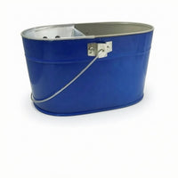 Oval Metal Mop Pail Integrated Handle Cleaning Container Long-Lasting
