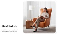 Nordic design Highrear winged Chair Modern Design Upholstered highrear armchair Armchair Thickly Cushioned Living Room Furnishing Ergonomic for homeowners, Book Lovers, Office Workers, perusing alcove, Study, Bedroom, Reception Area