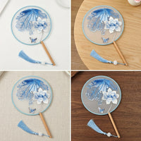 New Chinese Style Double-Sided Embroidery Round Fan, Traditional Chinese Embroidered Fan Surface, Suzhou Double-Sided Finished Fan