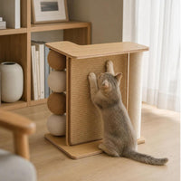 L Shaped Couch Feline Corner Scratching Pillar Vertical Couch Feline Corner Scratcher Space-Saving for Cats, Kittens, Living Room, Apartment