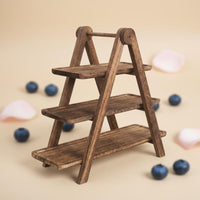 3 Tier Cupcake Stand Decorative Wood Serving Platter Natural Grain for Bakery