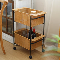 Rectangular Woven Basket Handwoven Organizer Bin Decorative
