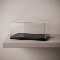 Acrylic Display Case Clear Box Case with Wood Base Rectangular Acrylic Showcase with Wood Base for Desk