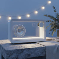 Minimalist Design Transparent Bluetooth Speaker Built-in Battery LED Ambient Light Speaker AUX Input Consumer Electronics for Bedroom, Living Room