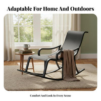 Rocking Lounger Ergonomic Design Rocking Chair Modern Aesthetic Includes Headrest Pillow for Adults, Seniors, Balcony