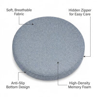 Memory Foam Seat Cushion, Round Chair Pad, Comfortable Tatami Mat, Breathable Polyester Fiber, Orang - Image 7