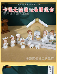 Cartoon Resin Nativity Scene Christmas Decoration