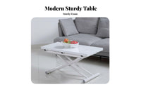 Transformable Coffee Table Space-Saving Household Furniture Two-in-a singleUse Height-Adjustable for Families, Students