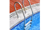 Drill-No-Drill Stainless Steel Pool Ladder Polished 4-Step Pool Ladder Easy to Install Long-Lasting for Homeowners