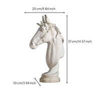 Horse Head Statue with Pedestal Distressed Horse Bust Decorative Horsehead Statue for Decorators, Collectors, Mantel
