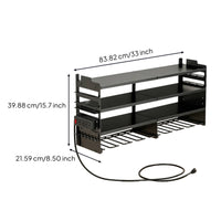 Space-Saving Power Tool Organizer Matte Black Wall-Mounted Tool Organizer Organized Drill Holder with Shelves Strong for Utility Room