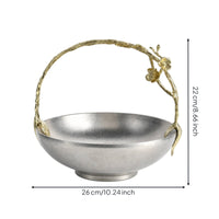 Fruit Bowl with Handle Versatile Tableware Elegant for Entryway, Home Decorators