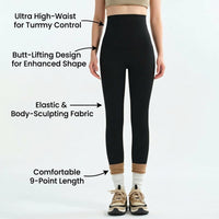 Gym Leggings for Women with Tight Fit Spandex Blend, High Waisted Compression for Fitness and Fleece Lined for Warmth