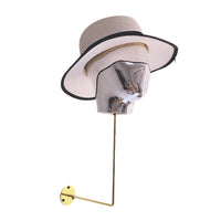 Wall-Mounted Silver Electroplated Head Model Hat Display Rack