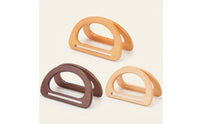 6 Pieces D-Shaped Purse Handle Premium Wooden Handles Comfortable Handles with Slot for Crochet Bags