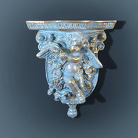 Cherub Wall Shelf Ornate Baroque Wall Shelf Sculptural for Hallway, Bedroom