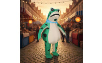 Battery-Powered Inflatable Frog Costume Quick Inflation Frog Cosplay Suit Lightweight for Party