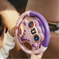 Portable Toy Steering Wheel with Strap Tactile Simulated Driving Controller Interactive Driving Controller with Base Hands-on for Playroom