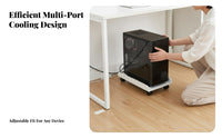 Rolling Computer case stand Space-Saving PC Stand sturdyDuty for Gaming Room