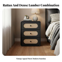 Nightstand with Drawers Space-Saving Household Storage Water-Resistant Surface