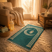 Lighthouse Print Prayer Rug Soft Touch Chenille Prayer Mat Large Size Religious Item for Travel