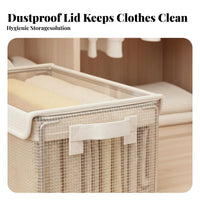 Stackable Textile Drawer Transparent Lid Stackable Sliding Basket Foldable
