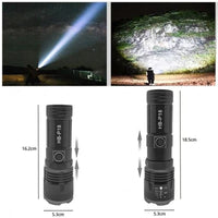 Zoomable White Laser Flashlight with Power Bank Function, 15W, Waterproof