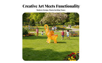 Waterproof Illuminate Ing Elephant Statue Long-Lasting Fiberglass Elephant Bench Non-Fading Light-up Creature Stool Sun-Proof for Children, Park Visitors, Property Owners, Scenic Area, Commercial Plaza, Zoo