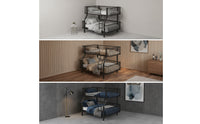 Space Saving Bunk Bed Frame with Ladder Noise-Noiseless Bunk Bed Frame Safe Furniture Sturdy for Children, Teens, Students, Shared Bedroom, Dorm Room