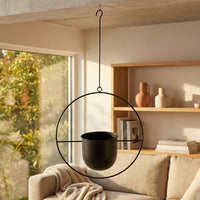 Plant Pots and Hanging Basket for Planters Outdoor, Round Flower Pots with Hanging Chain, Metal Wall Planter for Fence Planters, 1 Pack Iron