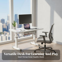Activity Desk Adjustable Learning Table Ergonomic Student Desk with Storage Children's Desk and Chair Set Engineered Wood Waterproof Finish Suitable for Children and Teenagers Study Room
